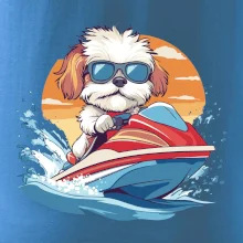 Bišonek na vodním skútru