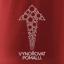Vynořovat pomalu šipka vzhůru vytvořená z potápěčských bublinek