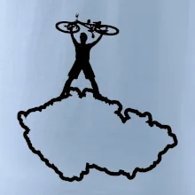 Mapa ČR - cyklista na prsou