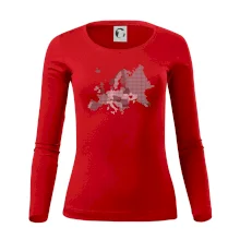 Mapa Evropy - srdce v Ukrajině