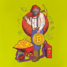 Horník těží bitcoiny