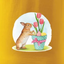 Velikonoční zajíček tulipány