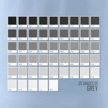 50 barevných odstínů šedi