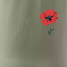 Vlčí mák kreslený na prsu