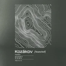 Kozákov - vrstevnice v obdélníku