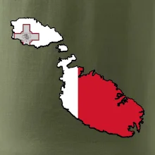 Mapa Malta s vlajkou