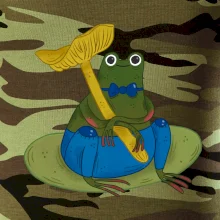 Žába s houbou  (studio-arte.cz)