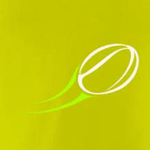 Minimalistický ragbyový míč v pohybu