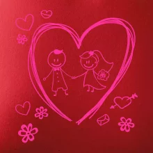 Svatba - kreslené srdce