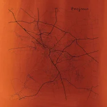 Černobílá mapa Znojmo