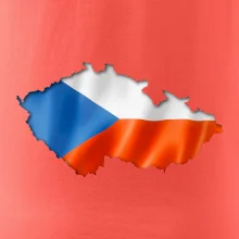 Česká vlajka v obrysu republiky