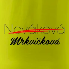 Svatební triko - změna příjmení
