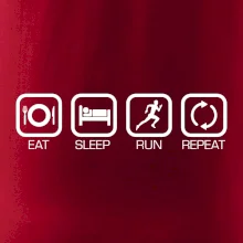 Eat sleep run repeat v řadě Eat sleep run repeat v řadě