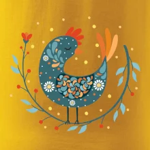 Folklor - slepice s kopretinou