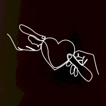 Dvě ruce a srdce jedním tahem