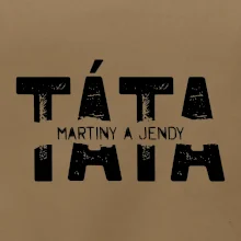 Černý nápis táta a jména dětí