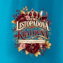 Listopadová královna s vínem a květinami