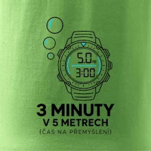 Bezpečnostní zastávka 3 minuty v 5 metrech s potápěčskými hodinkami
