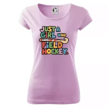 Barevný nápis Just a girl who loves field hockey