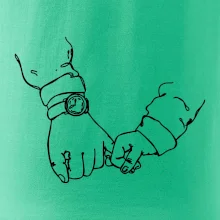 Táta a syn ruce obrys