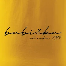 Psací nápis babička s ročníkem