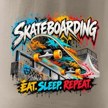 Skateboard ve street stylu eat sleep repeat
