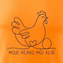 Minimalistická slepice s vejcem a srdcem