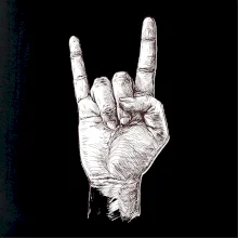 Rocková ruka kreslená