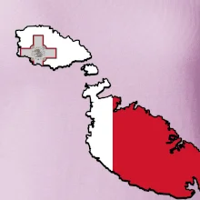 Mapa Malta s vlajkou