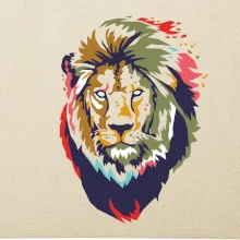 Hlava lva kreslená jednoduchá