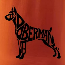 Doberman - nápis v tělě