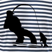 Rybář tahající rybu