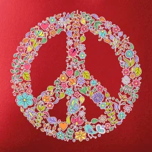 Peace symbol lístečky