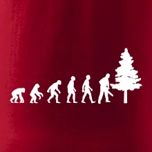 Evoluce dřevorubec - pila a strom