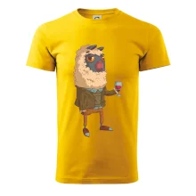 Alpaka s vínem muž