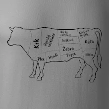 Kráva nákres s názvy