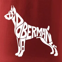 Doberman - nápis v tělě