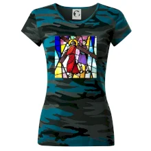 Vitráž - Ježíš a kříž