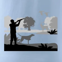 Lovec a ohař v lese