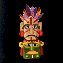 Mayové maska s peřím