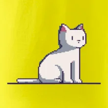 Kočka bílá pixel