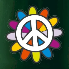 Peace symbol s kreslenou květinou