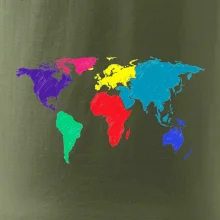 Světové kontinenty bez názvů - barevné