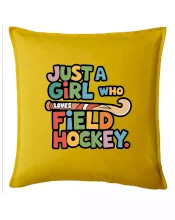 Barevný nápis Just a girl who loves field hockey