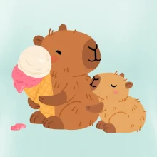 Kapybara se zmrzlinou