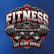 Fitness činka a závaží eat sleep repeat