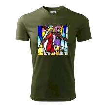 Vitráž - Ježíš a kříž