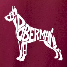 Doberman - nápis v tělě