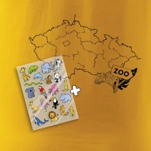 Tričko s mapou + ZOO nažehlovačky