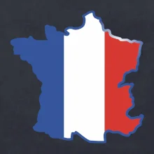 Francouzská vlajka mapa obrys